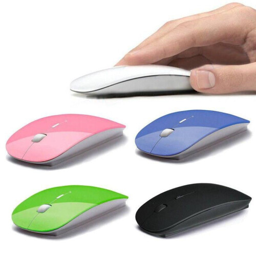 (red,One size)24g Ultra Thin Usb Optical Wireless Mouse Cordless Computer Laptop Mouse Desktop 2