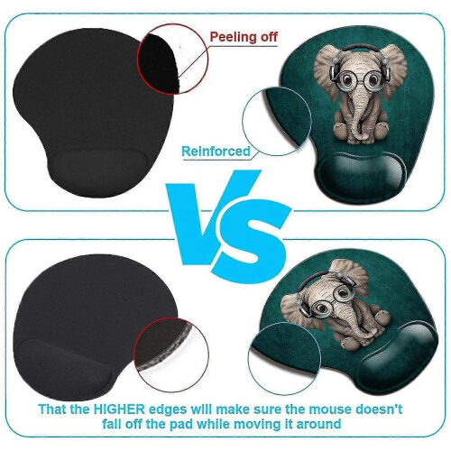Ergonomic Cute Mouse Pad with Wrist Support Non-slip Rubber Base for Home Office Work 2