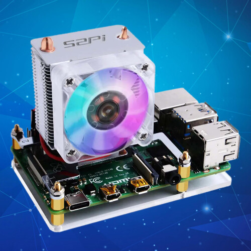 CPU LED-kjøleviftekjøler for Raspberry Pi 4B/3B 2