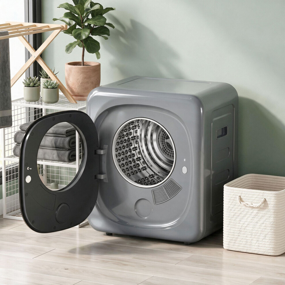 Homcom Compact Dryer Machine With 5 Modes, 4Kg Small Tumble Dryer, Silver