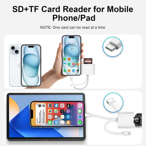 iPhone iPad USB C SD Card Reader with MicroSD SD Dual Slot OTG Memory Reader 1