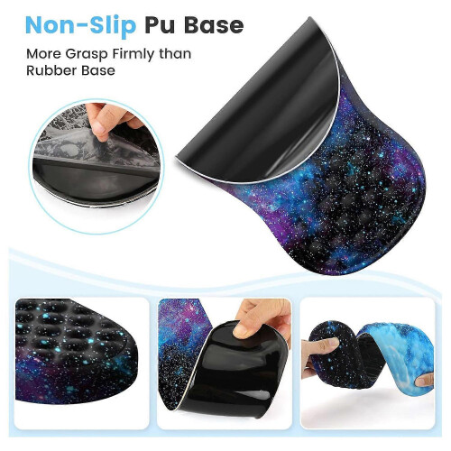 3 PCS Mouse Pad Set with Wrist Rest and Coaster for Home Desk 2