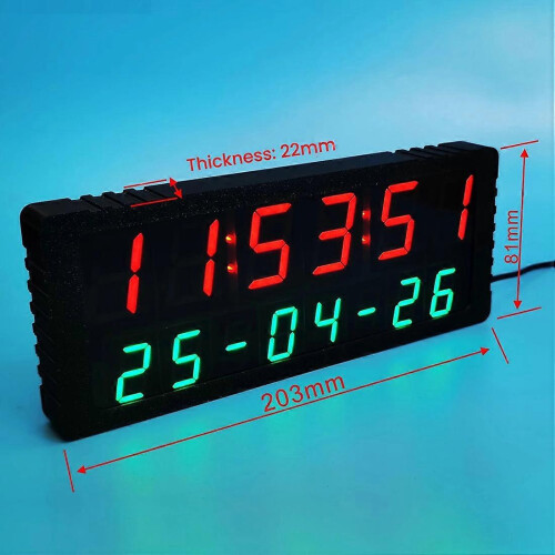 WIFI Network Timing LED Clock Year Month Day Hour Minute Second Alarm Typec 1