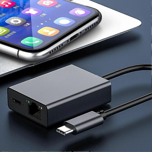 For Google TV 4K USB C Ethernet Adapter Plug and Play Support PD 2