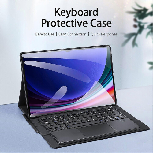 For Samsung Galaxy Tab S10 Ultra Bluetooth Keyboard + Tablet Leather Case 1