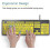 Large Print Wired USB Keyboard High Contrast Oversized Letters for Low Vision Yellow+Black 5