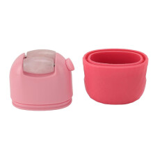 (Pink) Ice Face Cooling Massage Silicone Jadestone Facial Beauty Ice Roller Care Tool for Skin Tightening