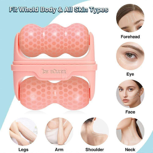 Ice Roller Dual Head ICE ROLLER Massager Facial Treatment Blue 2