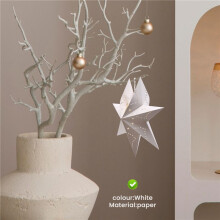 Hanging Paper 7 Pointed Star Lantern, Christmas Hanging Star Decorations for Christmas Wedding Birthday Decoration