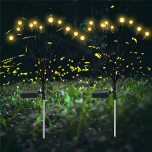 1PCS 10 Solar Powered Firefly Lights, 10 LED Outdoor Waterproof Solar Starburst Swaying Garden Lights