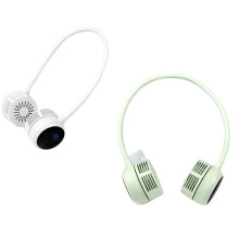 (white, No case) CXINLky Mini Halsventilator USB klappbar LCD Display lange Akkulaufzeit für Reisen