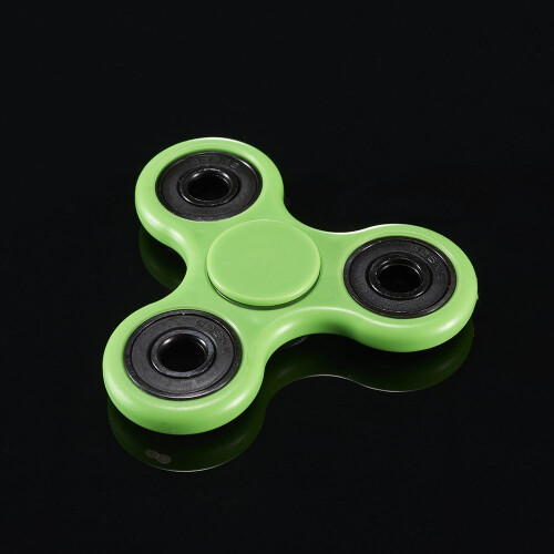 (Green)Fidget Spinner Toys Plastic Alloy Material Solid Color Decompression Rotate