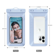 Custodia impermeabile XL per telefono touchscreen, galleggiante, in PVC blu