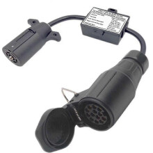 Usa To European Trailer Light Converter 7 Flat Socket (us Vehicle) To 13-pin Round Plug (eu Trailer