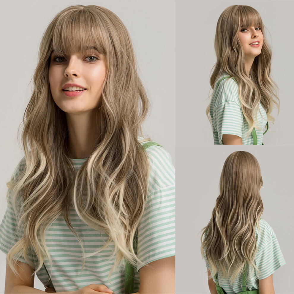Creation-3C 26\" Curly Synthetic Wig With Bangs For Party & Daily