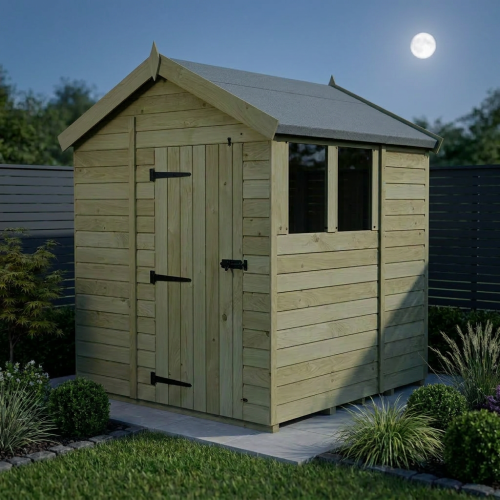 7 x 7 Apex Shed Tanalised (Single Door, With Windows) 2