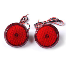 Car Tail Rear Bumper Reflector Lamp Round for /Qashqai for Sienna/ Scion Tail Brake Stop Light (Red)