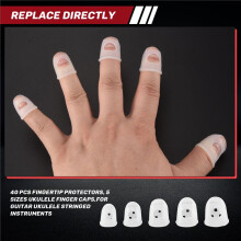 40 Pcs Fingertip Protectors, 5 Sizes Ukulele Finger Caps,for Guitar Ukulele Stringed Instruments