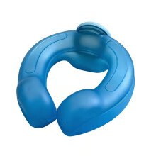 (U Neck Blue No Cover) Ergonomic U-Shaped Neck Heating Pad with Removable Cover