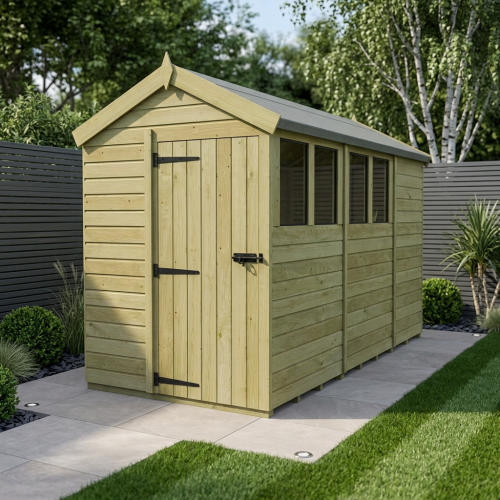 5 x 11 Apex Shed Tanalised (Single Door, With Windows)