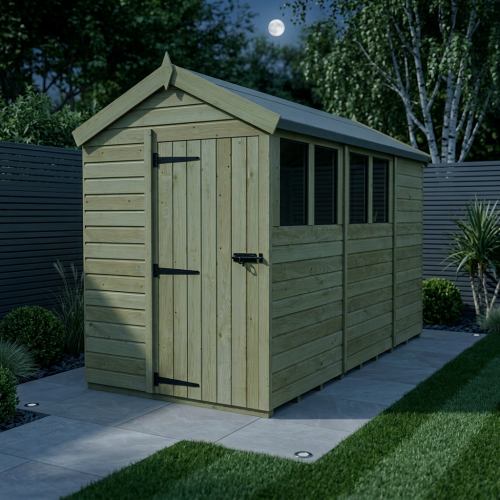 5 x 11 Apex Shed Tanalised (Single Door, With Windows) 2