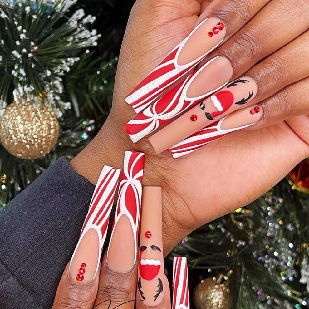 Dcph-Clothing Christmas French False Nails For Women & Girls