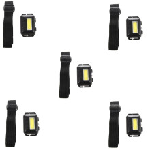 5X Cob LED Light Lamp Headlight 3 Modes Rainproof Torch Flashlight for Outdoor Camping Fishing Black