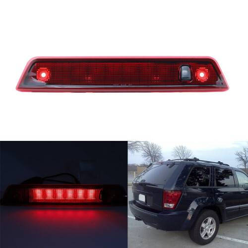 Rear Third 3Rd Brake LED Light High Mount Stop Light Reverse Brake Light for  Grand Cherokee 2005-2010 (Red) 2