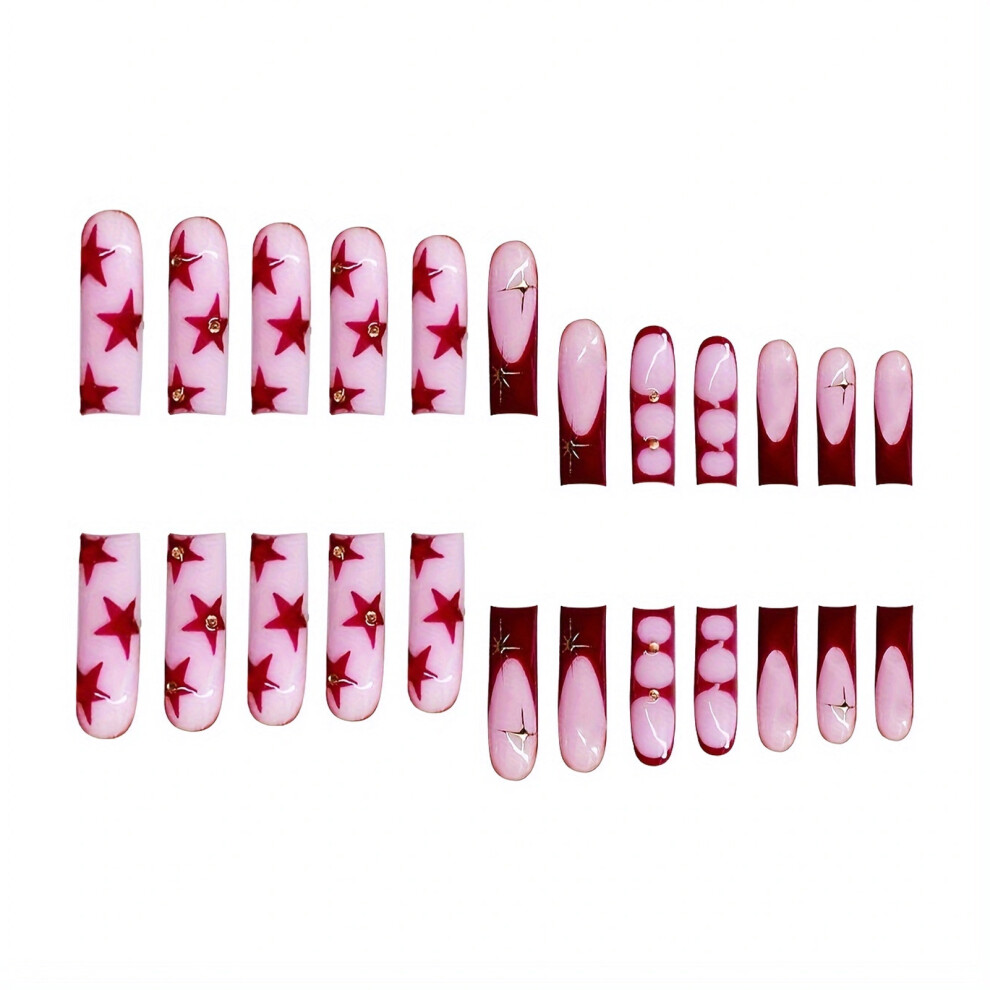 Phui-Pet-Supplies Star Pink False Nails - Natural & Unbreakable