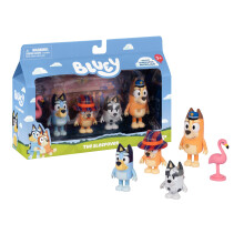 Bluey Figure 4-Pack The Sleepover. 4 Episode-Themed Figures with Moving Arms & Accessories, 2.5-3" (6-7.6 cm) Poseable Toys for Kids. Recreate Moments