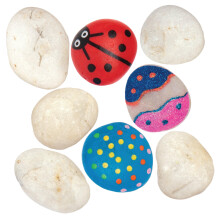 Baker Ross AT759 White Painting Stones  Pack of 20 Pebbles for Crafts