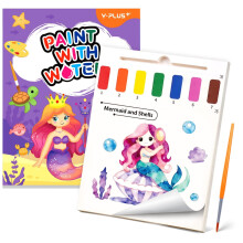 YPLUS Water Colouring Book for Children Painting Watercolour Paint Set Paper for Kids, Magic Book Arts and Crafts Gift for Drawing - Mermaid