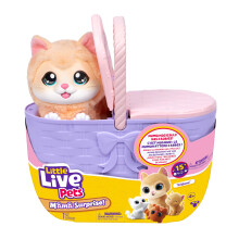 Little Live Pets Mama Surprise Kittens, Interactive Mama with 15+ Sounds & Reactions, Basket 29cm Tall, Mama Has 3 Surprise Babies, Reacts to Touch, F