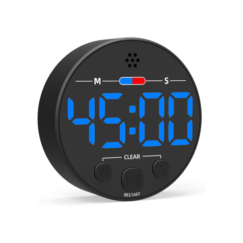 Visual Digital Timer with LED Display for Kitchen, Loud Alarm, Magnetic Back, Blue Cooking Countdown Timer