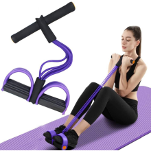 Fascia elastica di resistenza a 6 tubi, in lattice naturale, ideale per esercizi di yoga, per allenare addominali, vita, braccia e gamb