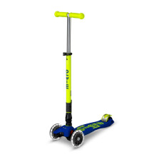 Micro Scooter | Maxi Micro Deluxe Foldable LED Kids Scooter | 5 to 12 Years | Boys & Girls | Lean-To-Steer Design | Handlebar Adjustable | Light Up LE