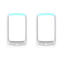 Set van 2 stille luchtreinigers met stekker en negatieve ionisatietechnologie voor slaapkamer, keuken, kantoor en dierenverblijven.