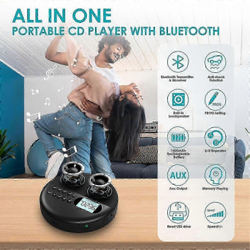 Επαναφορτιζόμενο CD player με συνδεσιμότητα Bluetooth, προστασία ASP κατά των πηδημά 1