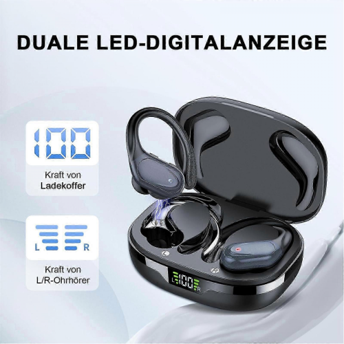 Ασύρματα ακουστικά Bluetooth 5.3 με μικρόφωνο, αδιάβροχα και ανθεκτικά στον ιδρ 1