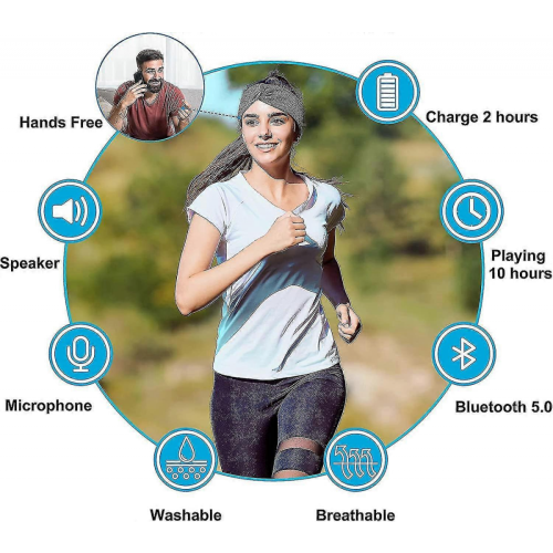 Ακουστικά Bluetooth με στήριγμα κεφαλής για γυναίκες με ηχεία HD, ασύρματο στήριγ 1
