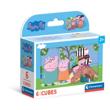 Clementoni Jigsaw Puzzle Peppa Pig 6 Pieces - Cube Supercolor Puzzle For Children 2-4 Years, Cartoon, Gift For Boy/Girls, Puzzle For Kids, Made In Ita