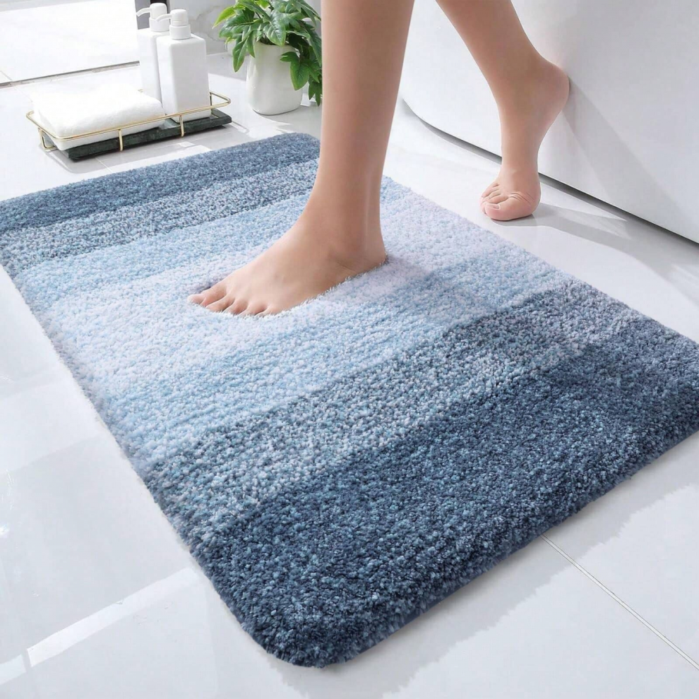 Luxury Microfiber Bathroom Rug Mat 20 x 30 Inch, Extra Soft Absorbent Non-Slip Shaggy Bath Mat, Machine Washable