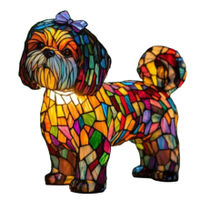 Lampada da tavolo a LED con figura di Shih Tzu, luce notturna per camera da letto o soggiorno, lampada decorativa a forma di cane, illu