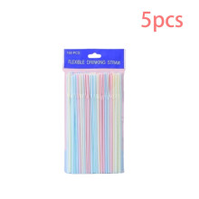 500 plastic drinkrietjes, 20 cm lange, flexibele, buigbare, gestreepte rietjes, meerkleurige wegwerprietjes voor feestjes