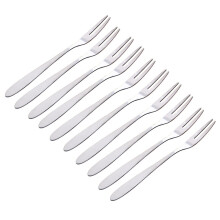 Edelstahl-Schneckengabeln, 2-zinkige Vorspeisengabeln für Salat, Obst, Cocktails, Partys und unterwegs, 10er-Packung
