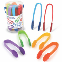 Learning Resources Flex‑Grip Tongs, Ages 3+, Fine Motor Skills Tool for Preschool, Hand Strength & Pincer Grasp, Sensory Bin & Sorting Activities Se