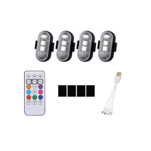4PCS Ασύρματα Φώτα Στροβοσκόπιου LED με Τηλεχειριστήριο, 8 Χρώματα Φόρτισης USB