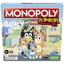 Monopoly Junior: Bluey Edition Board Game for Children Aged 5+, Play as Bluey, Bingo, Mum and Dad, Features Artwork from the Animated Series - English