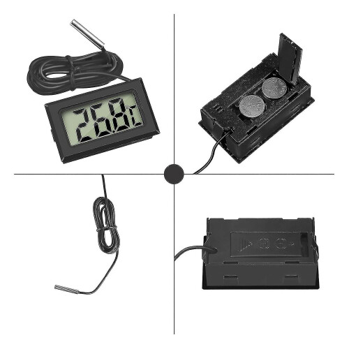 4x Ψηφιακό Θερμόμετρο LCD με Εξωτερικό Αισθητήρα για Ψυγειοκαταψύκτη, Ενυδρ 1