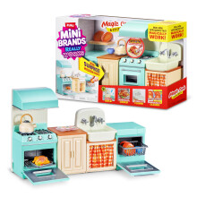 Mini Brands Magic Cook Kitchen Playset Series 1 by ZURU –Miniature Kitchen Set with Realistic Cooking Features, Includes Mini Utensils and Accessori